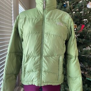 The North Face Women's Light Green Down Puffer Jacket